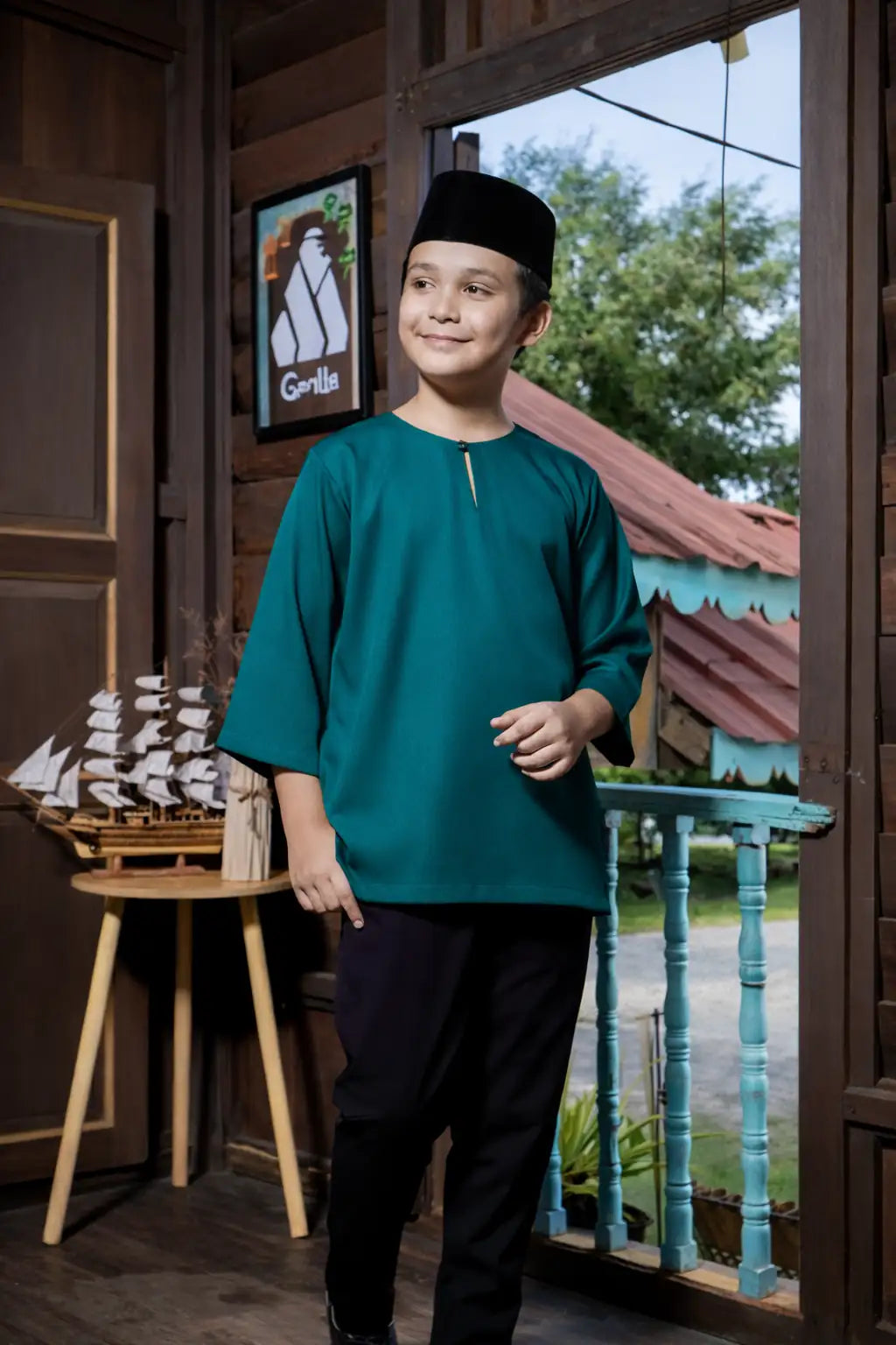 Kurta Gorilla - Kanak-kanak - Teal Blue